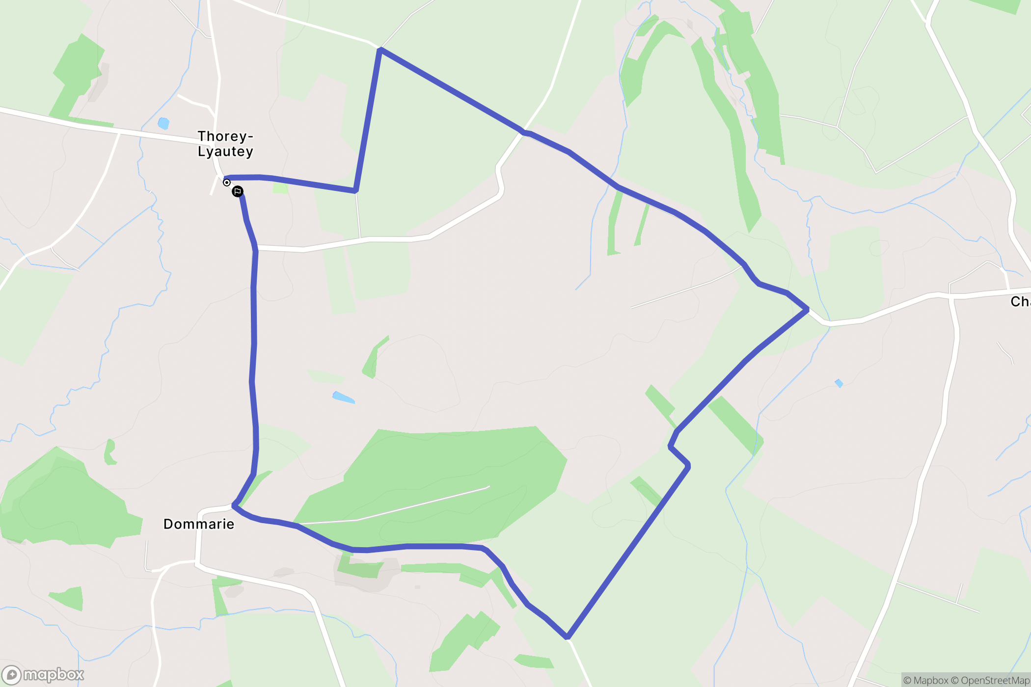 Thorey-Lyautey : carte du parcours de randonnée - France