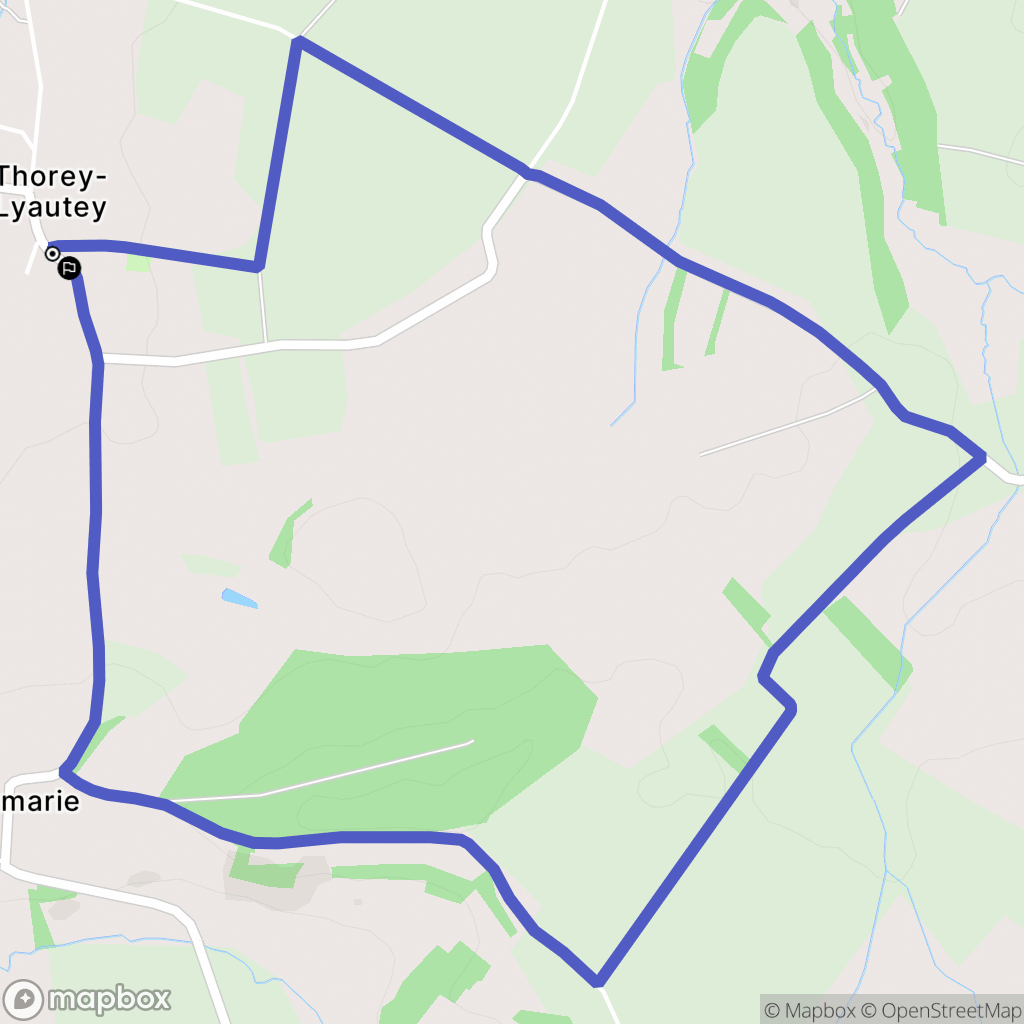 Thorey-Lyautey : carte du parcours de randonnée - France