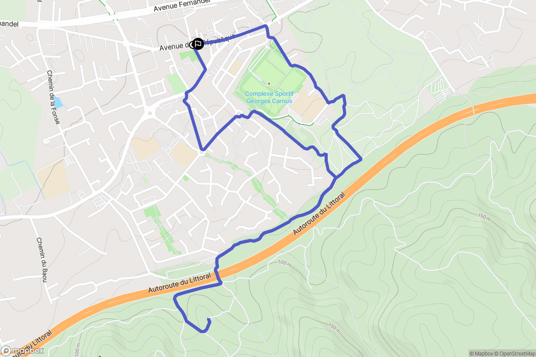Gignac-la-Nerthe : carte du parcours de randonnée - France