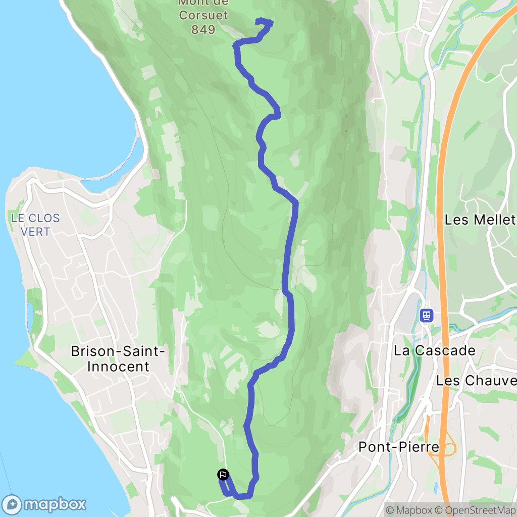 Aix-les-Bains : carte du parcours de randonnée - France