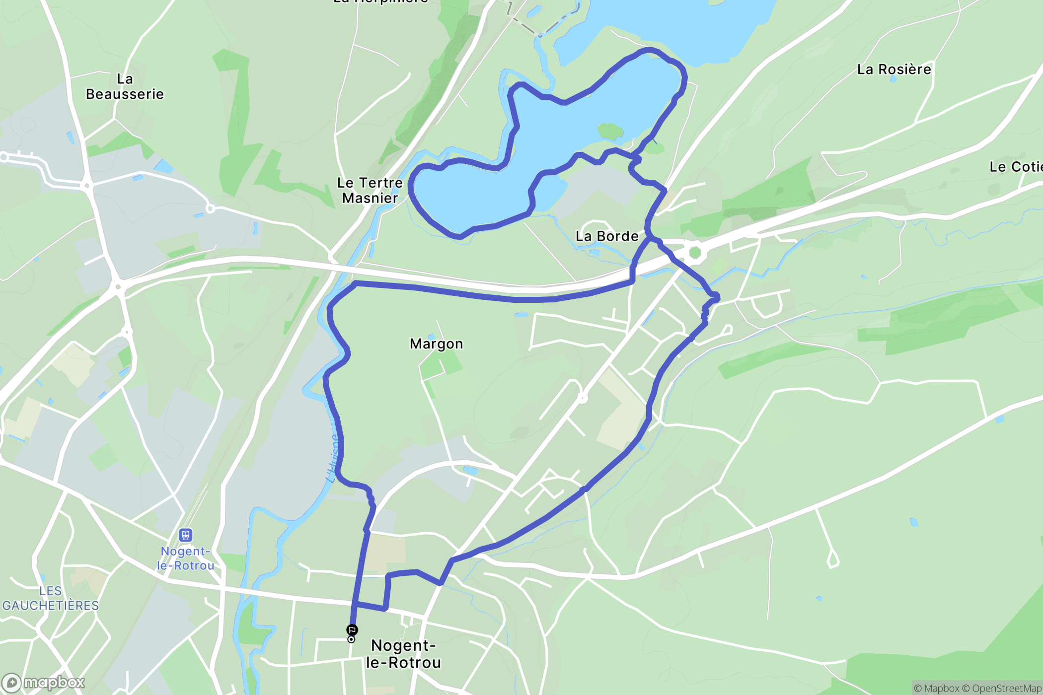 Nogent-le-Rotrou : carte du parcours de randonnée - France