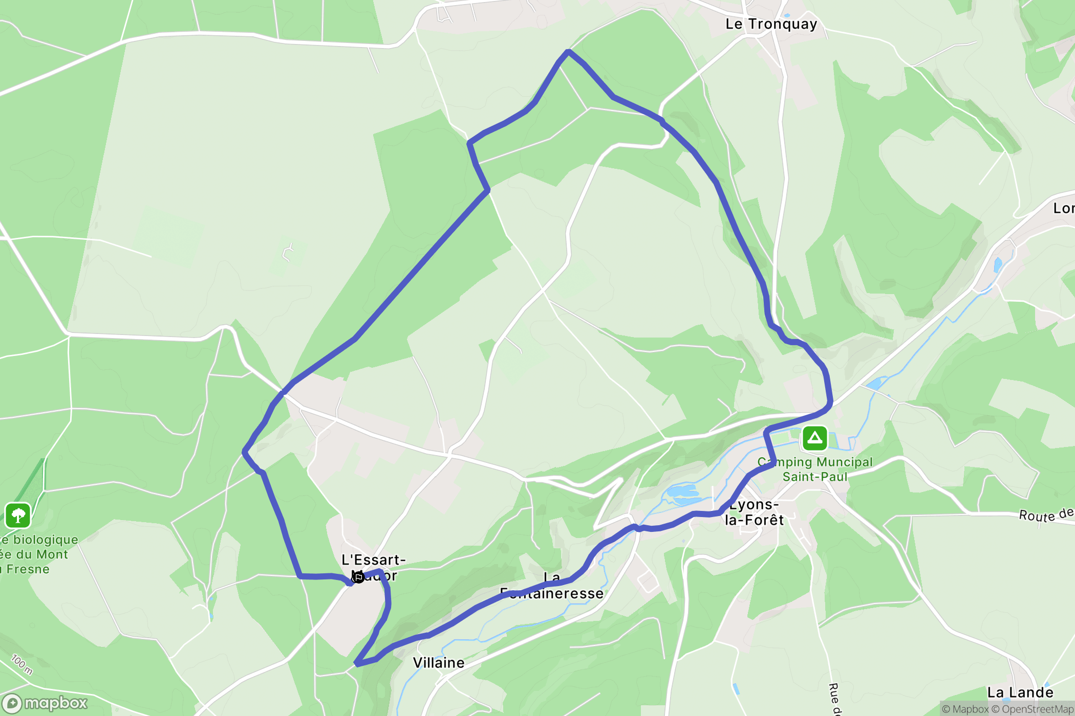 Lyons-la-Forêt : carte du parcours de randonnée - France