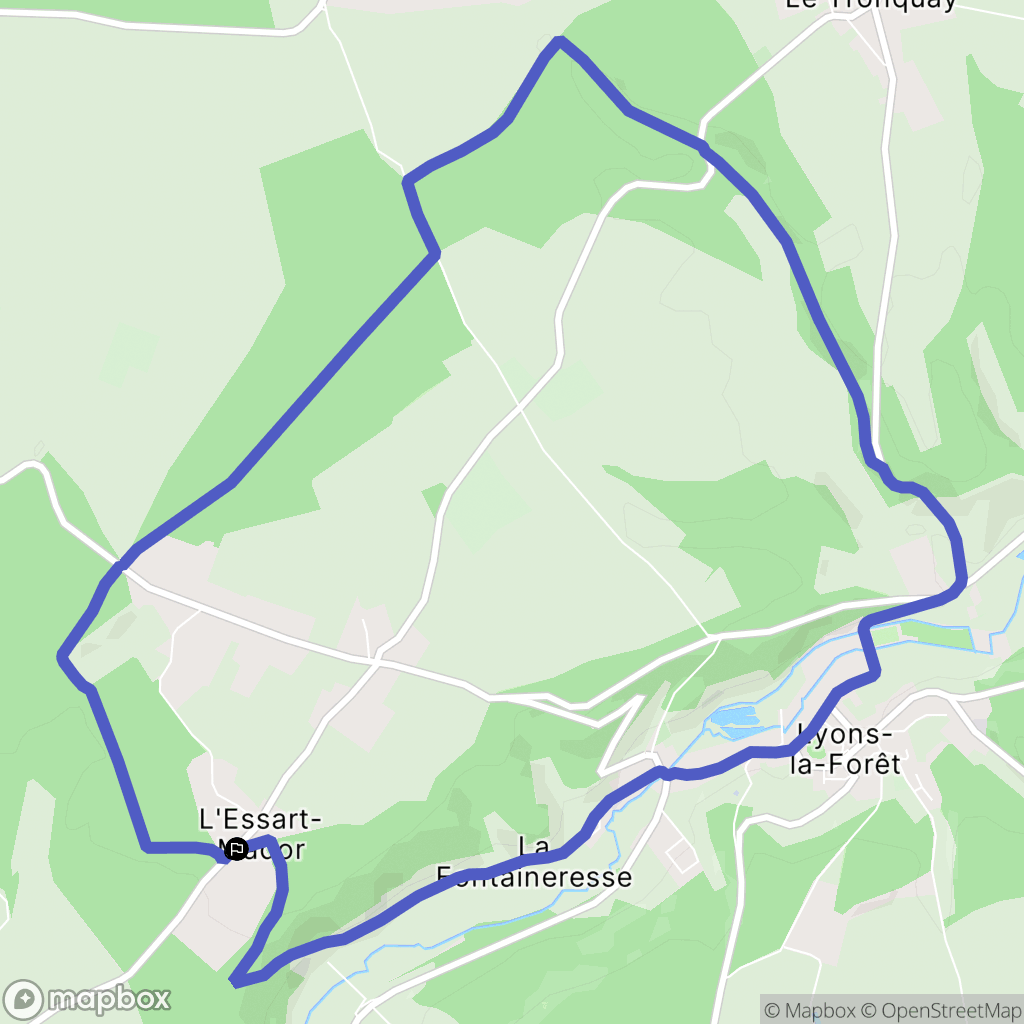 Lyons-la-Forêt : carte du parcours de randonnée - France