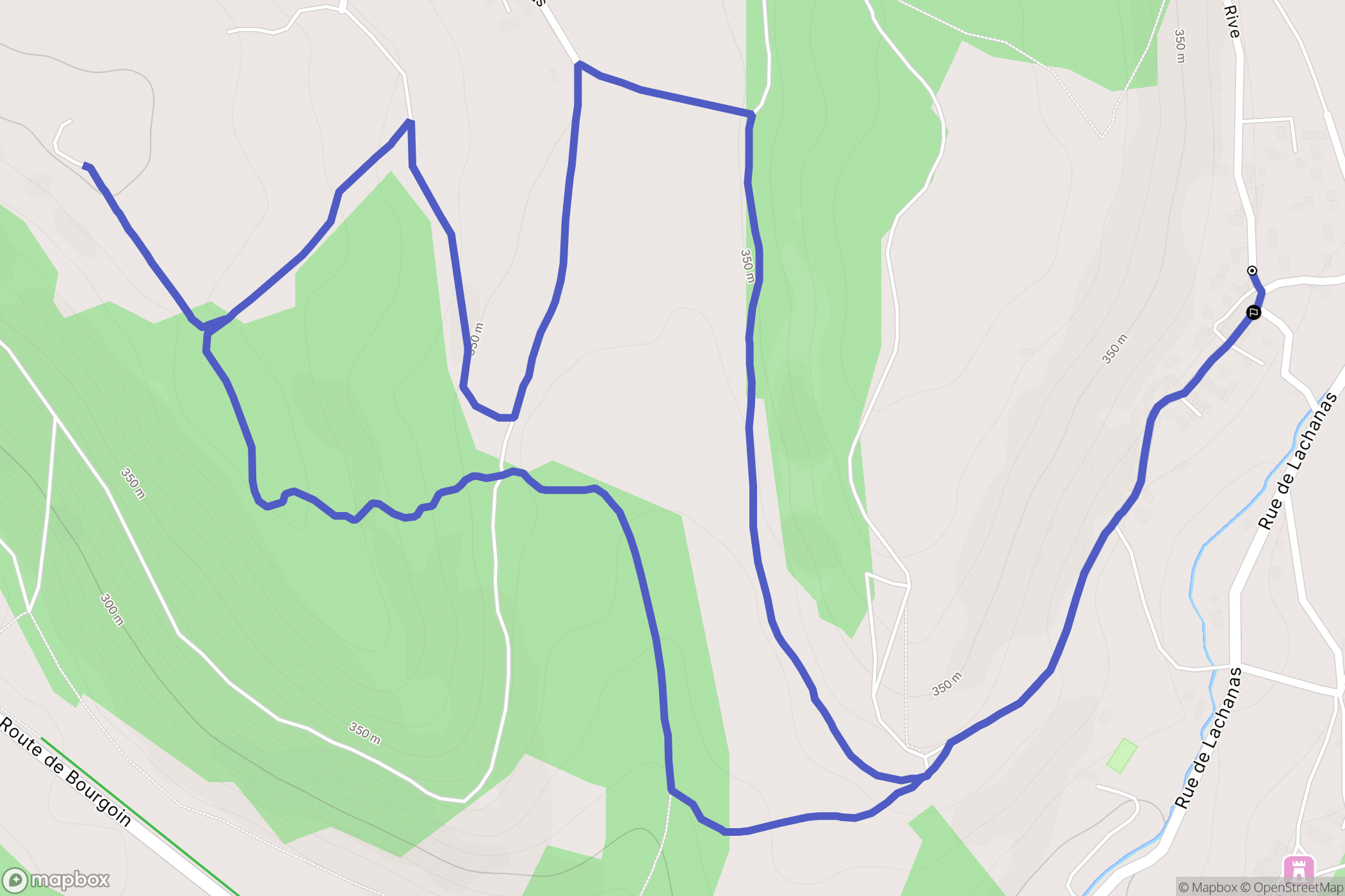 Dizimieu : carte du parcours de randonnée - France
