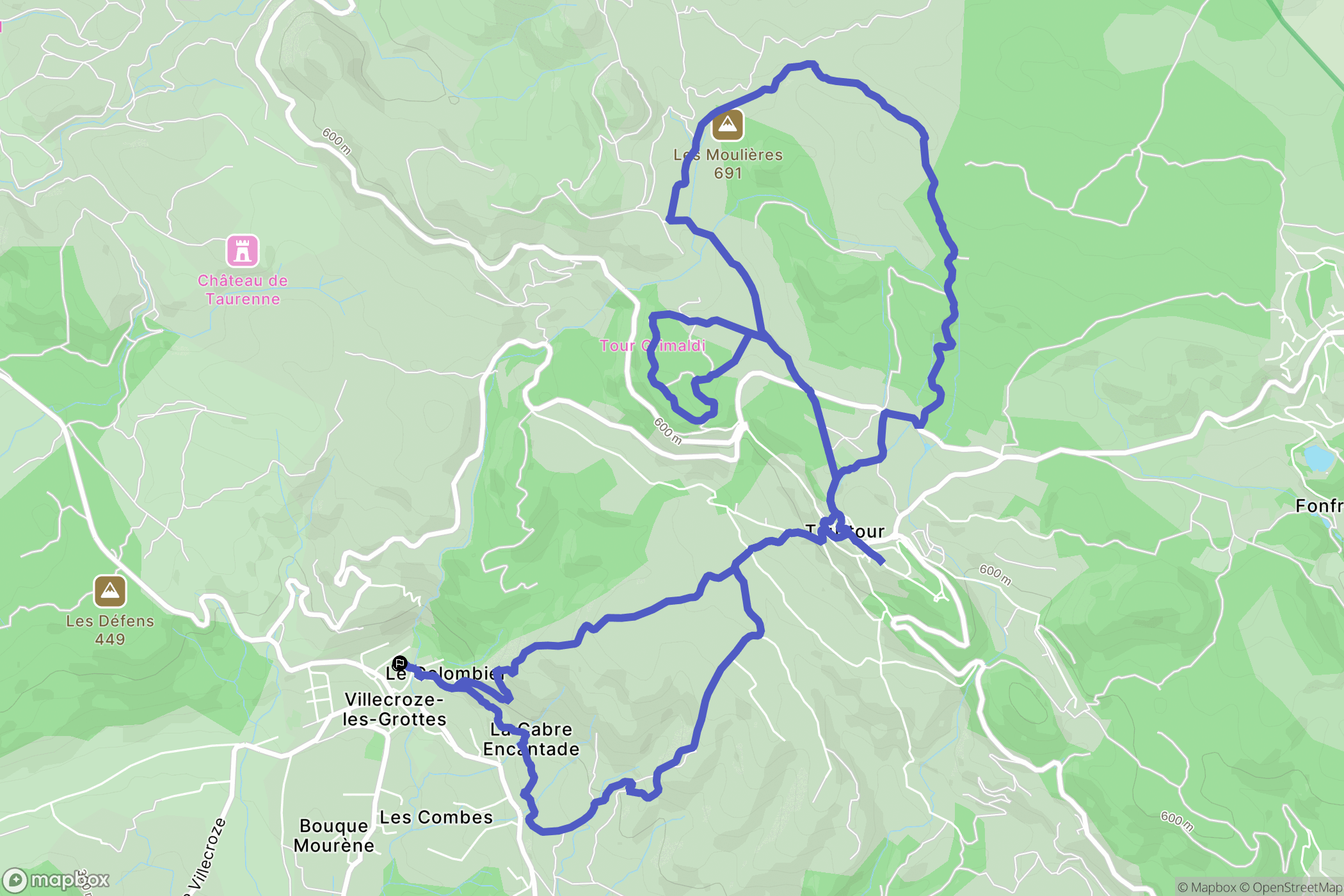 Villecroze : carte du parcours de randonnée - France