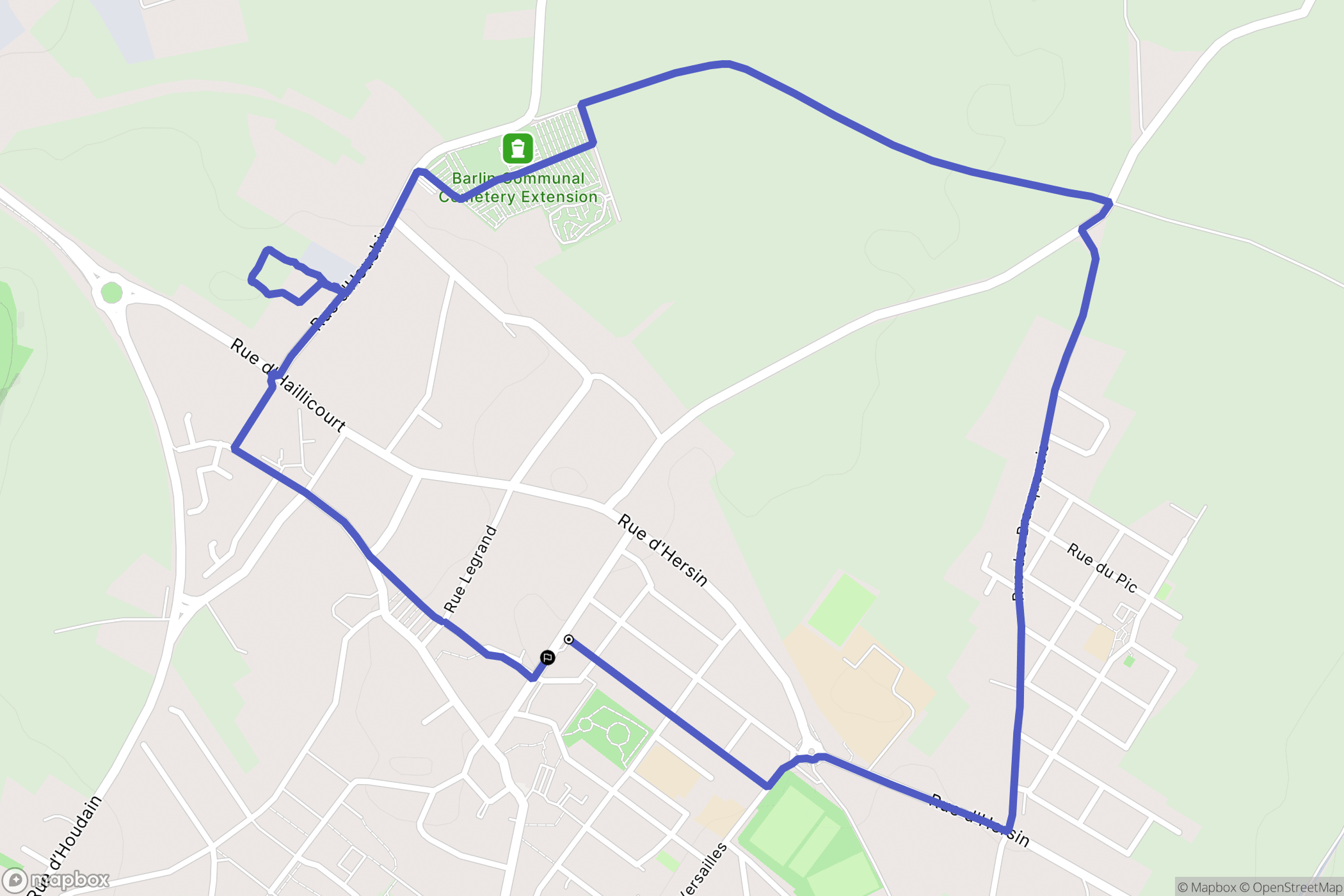Barlin : carte du parcours de randonnée - France