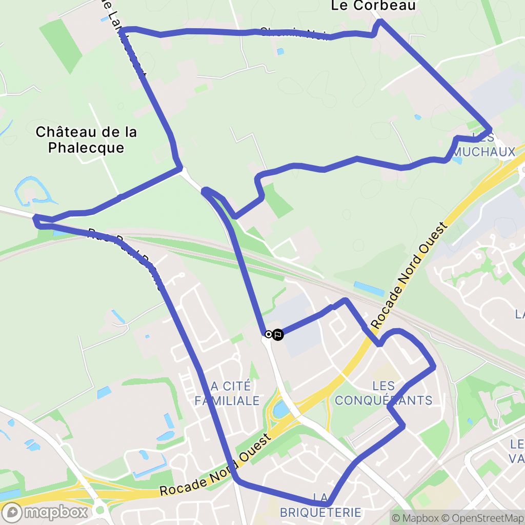 Lambersart : carte du parcours de randonnée - France