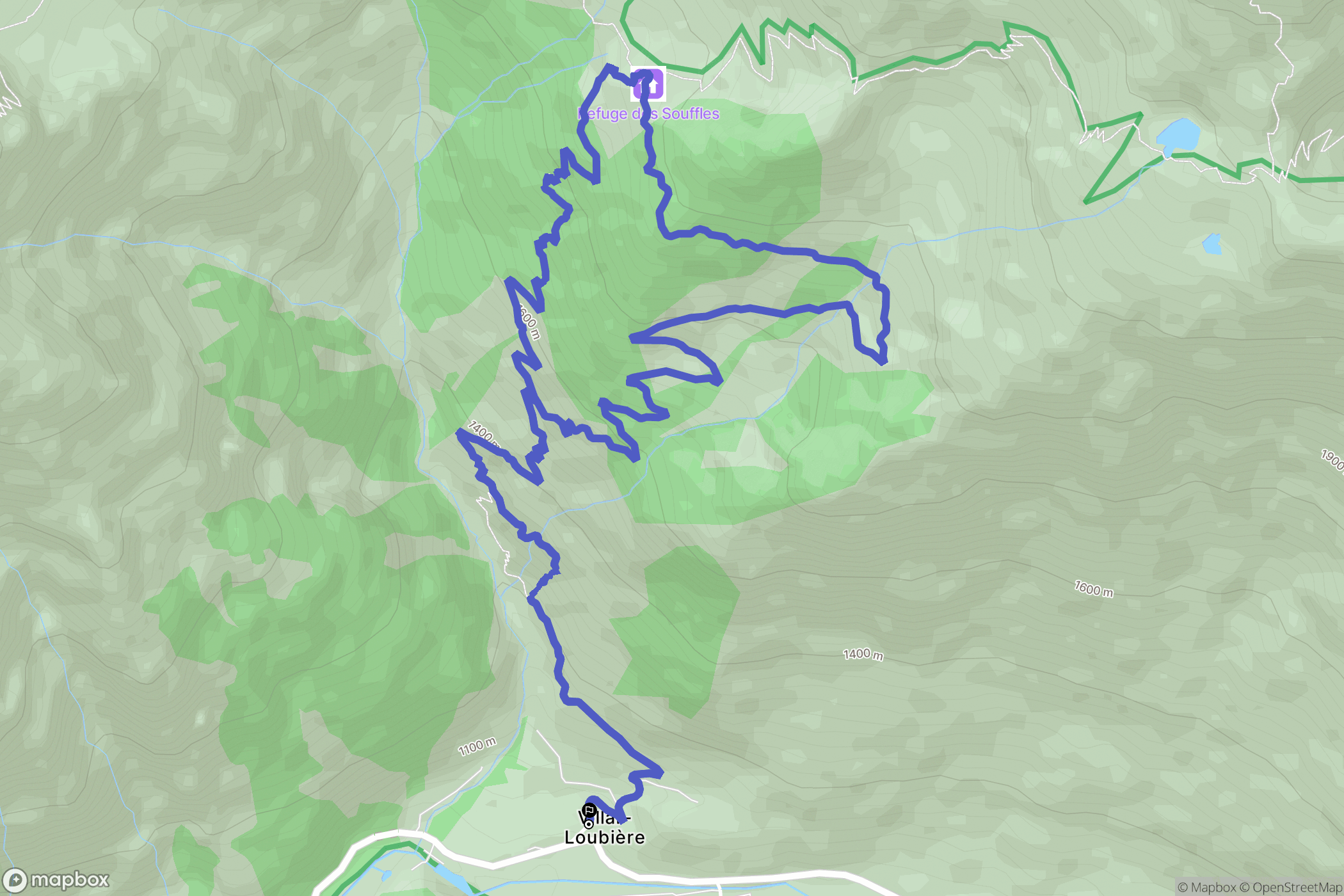 Villar-Loubière : carte du parcours de randonnée - France