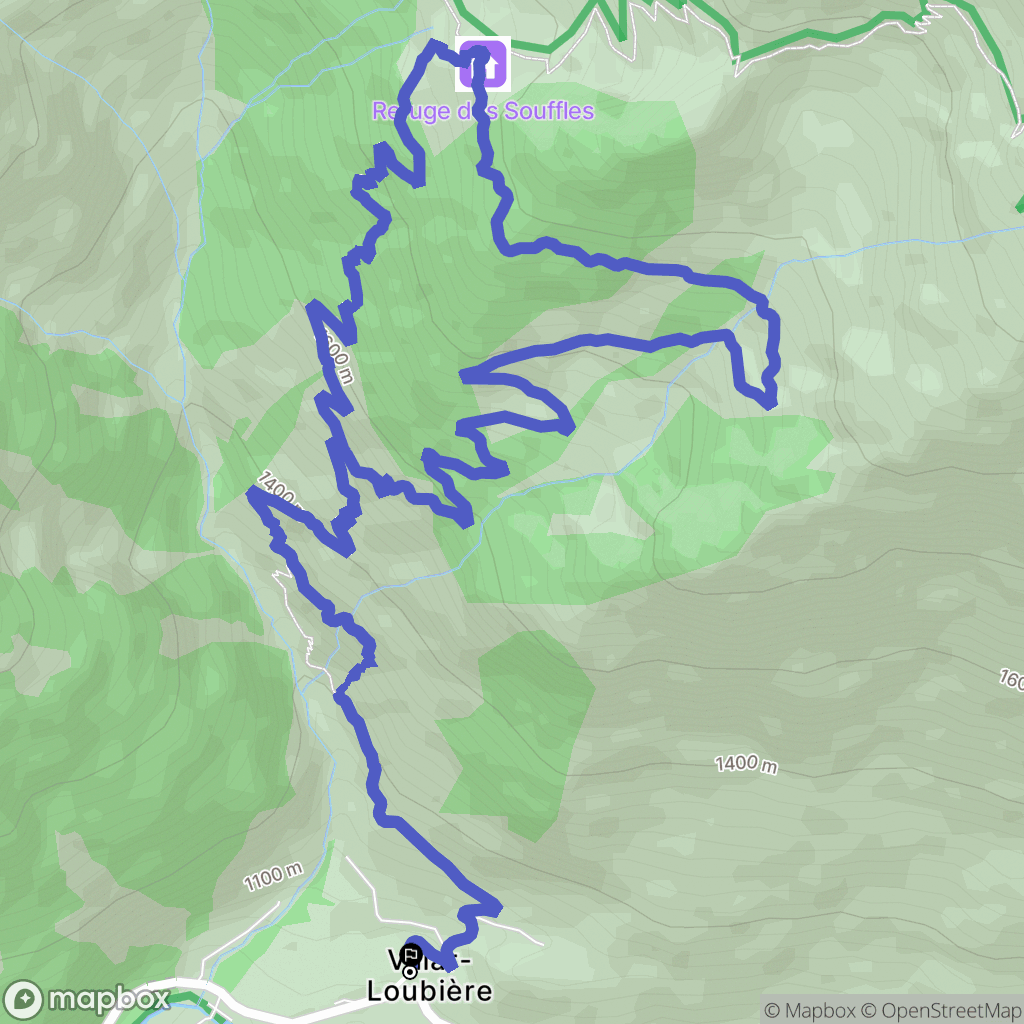 Villar-Loubière : carte du parcours de randonnée - France