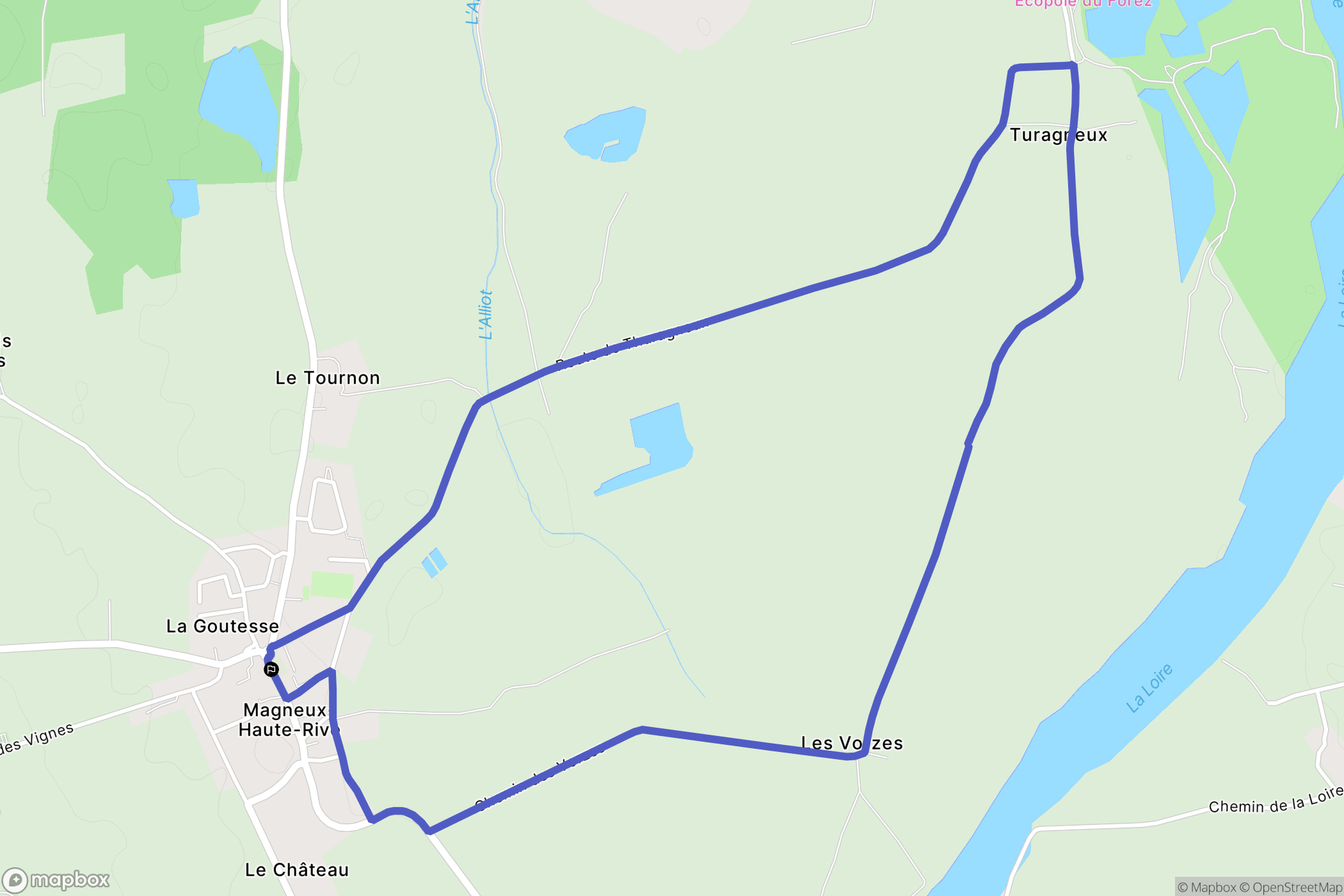 Magneux-Haute-Rive : carte du parcours de randonnée - France