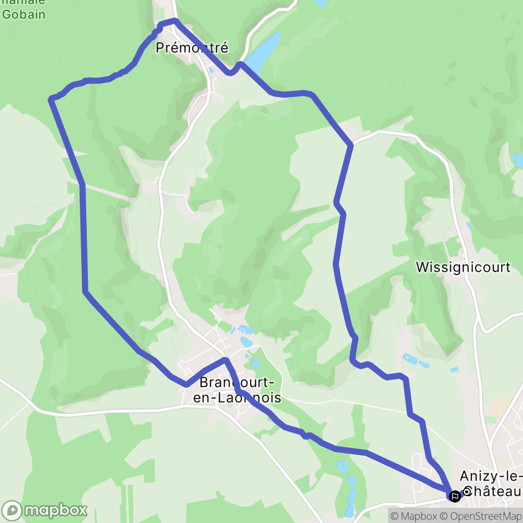 Anizy-le-Grand : carte du parcours de randonnée - France