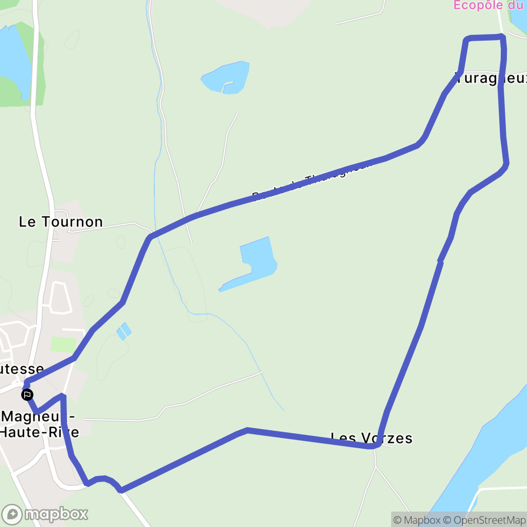 Magneux-Haute-Rive : carte du parcours de randonnée - France