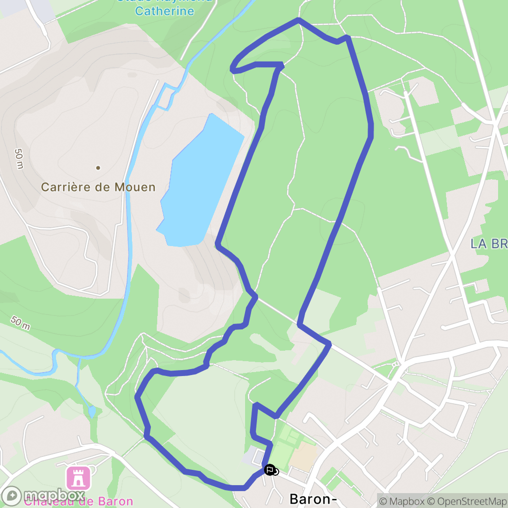 Baron-sur-Odon : carte du parcours de randonnée - France