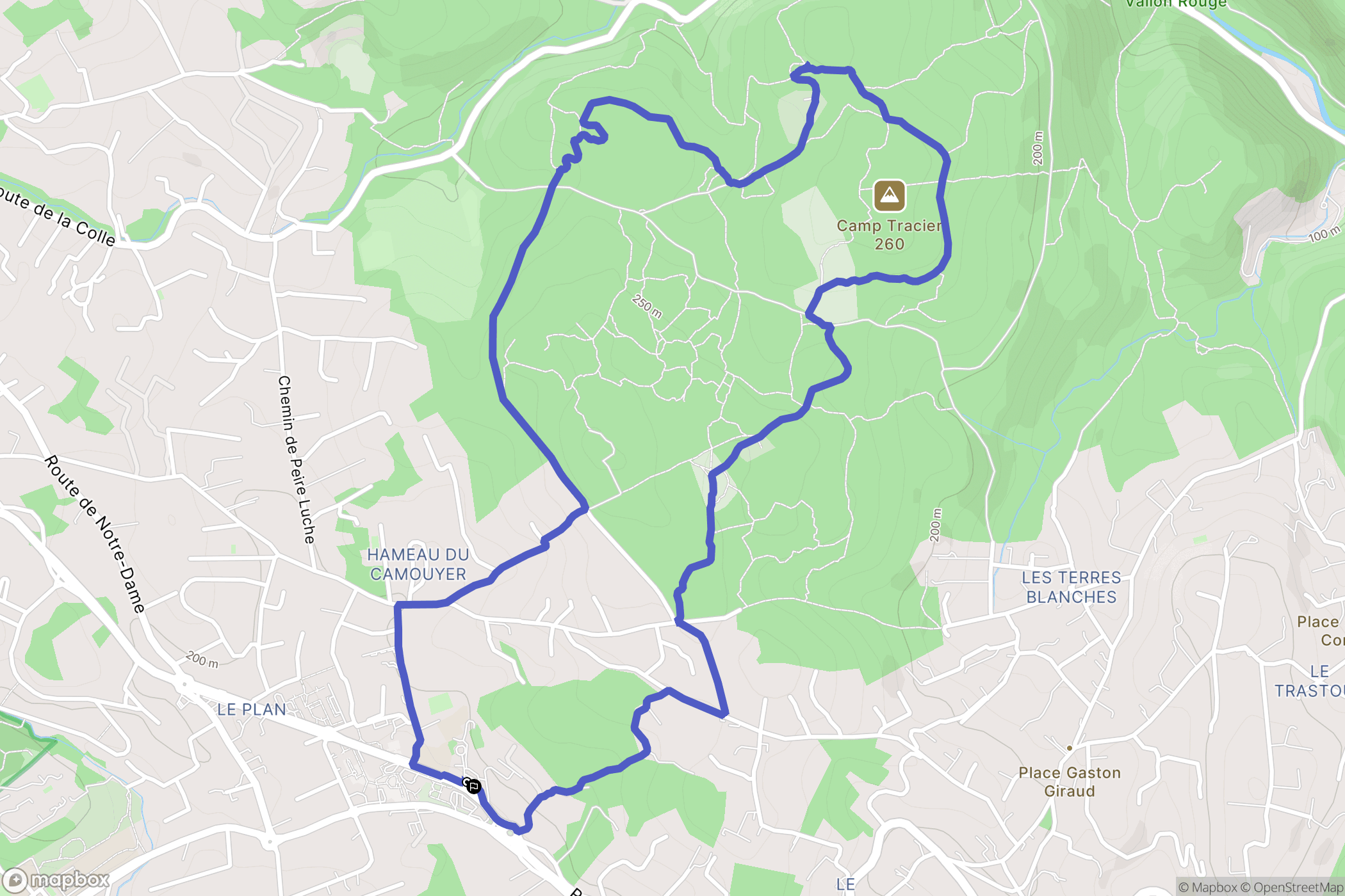 Roquefort-les-Pins : carte du parcours de randonnée - France