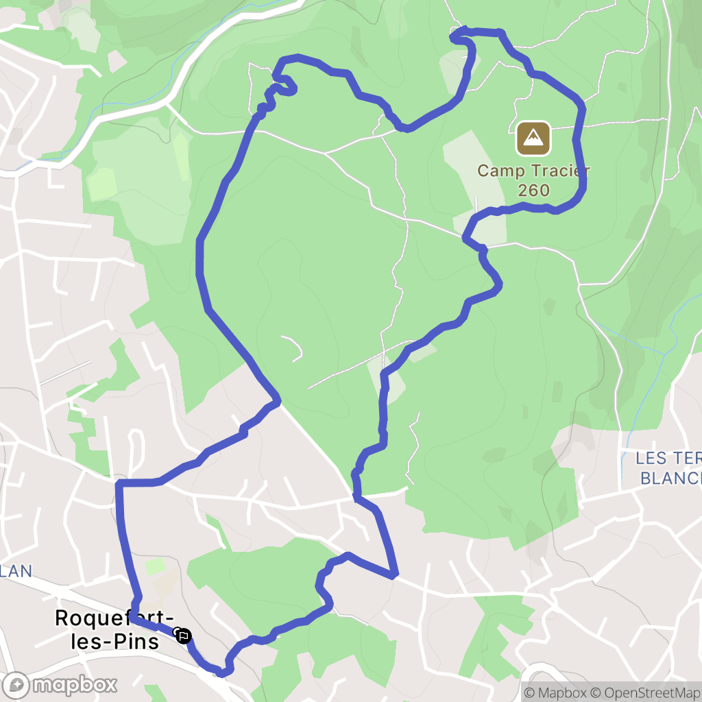 Roquefort-les-Pins : carte du parcours de randonnée - France