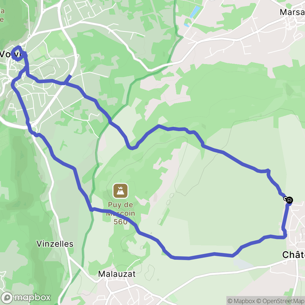 Châteaugay : carte du parcours de randonnée - France
