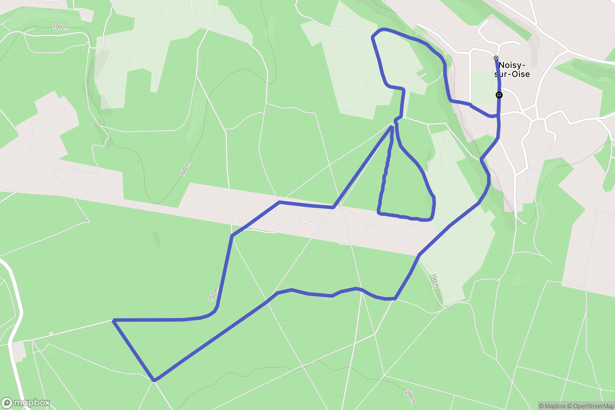 Noisy-sur-Oise : carte du parcours de randonnée - France