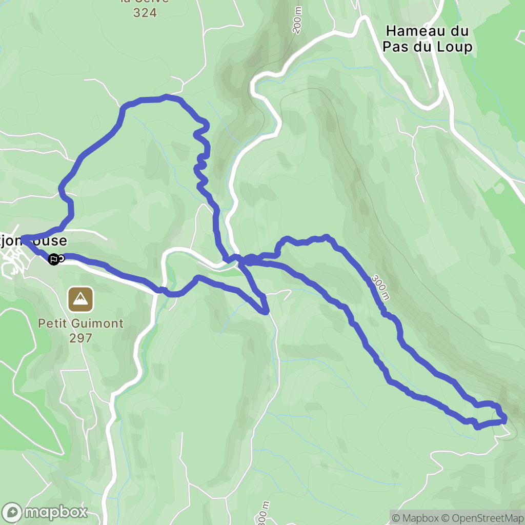 Fontjoncouse : carte du parcours de randonnée - France