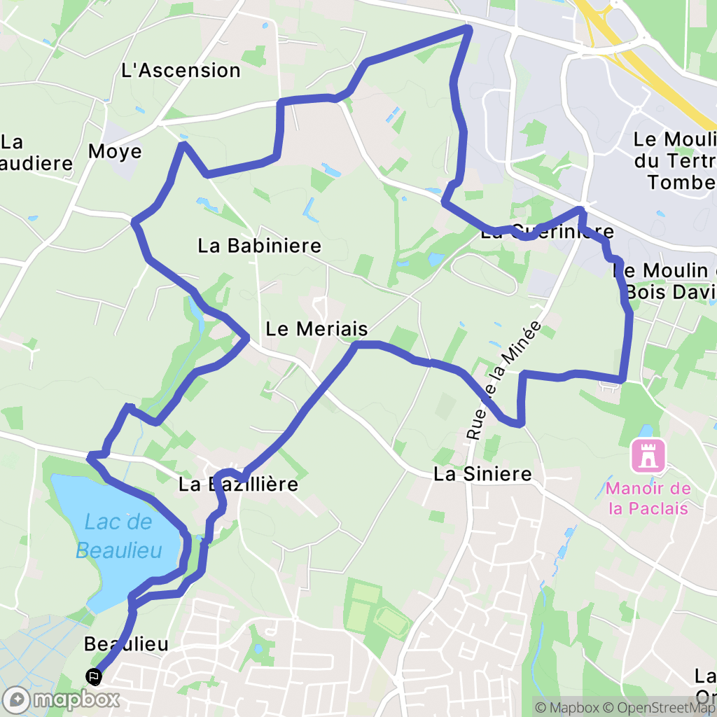 Couëron : carte du parcours de randonnée - France