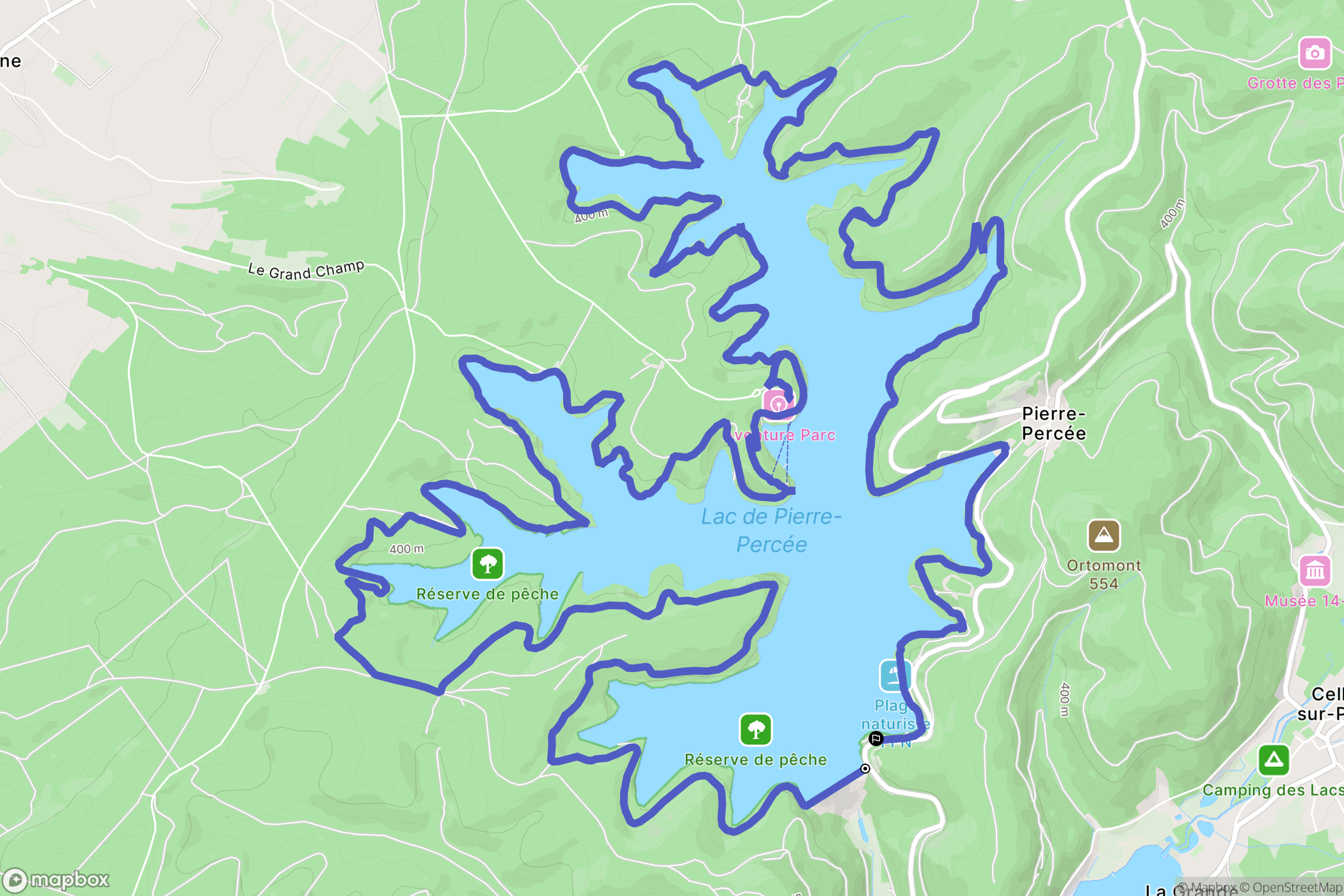 Pierre-Percée : carte du parcours de randonnée - France