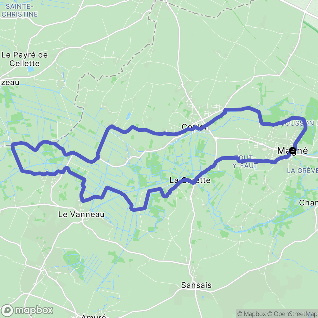 Magné : carte du parcours de randonnée - France