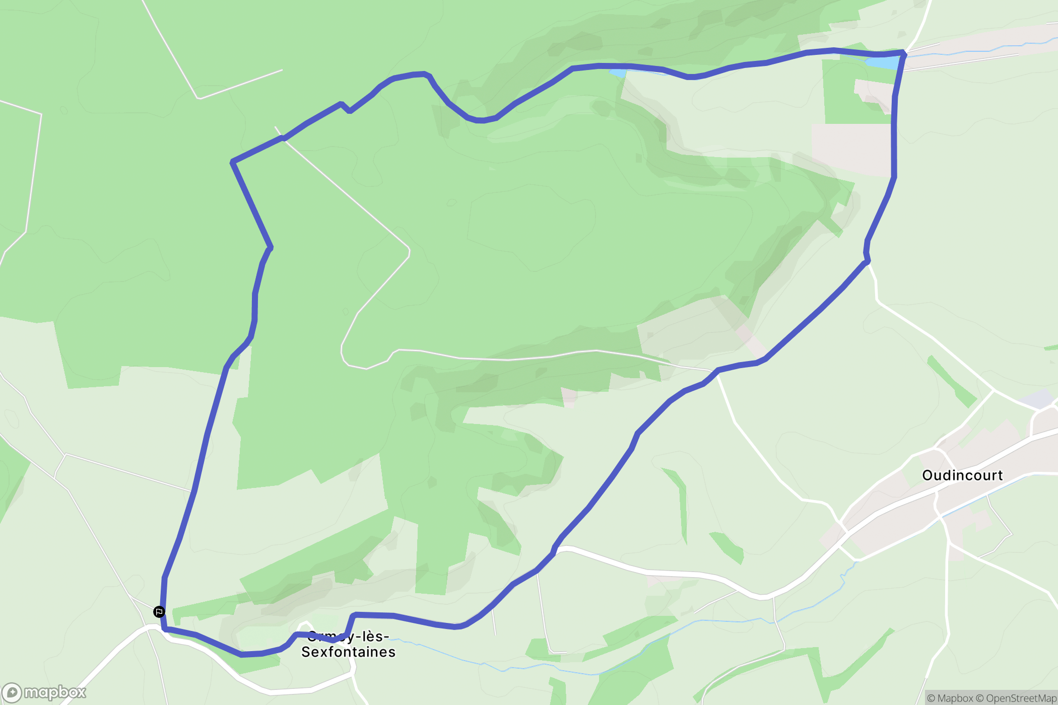Ormoy-lès-Sexfontaines : carte du parcours de randonnée - France