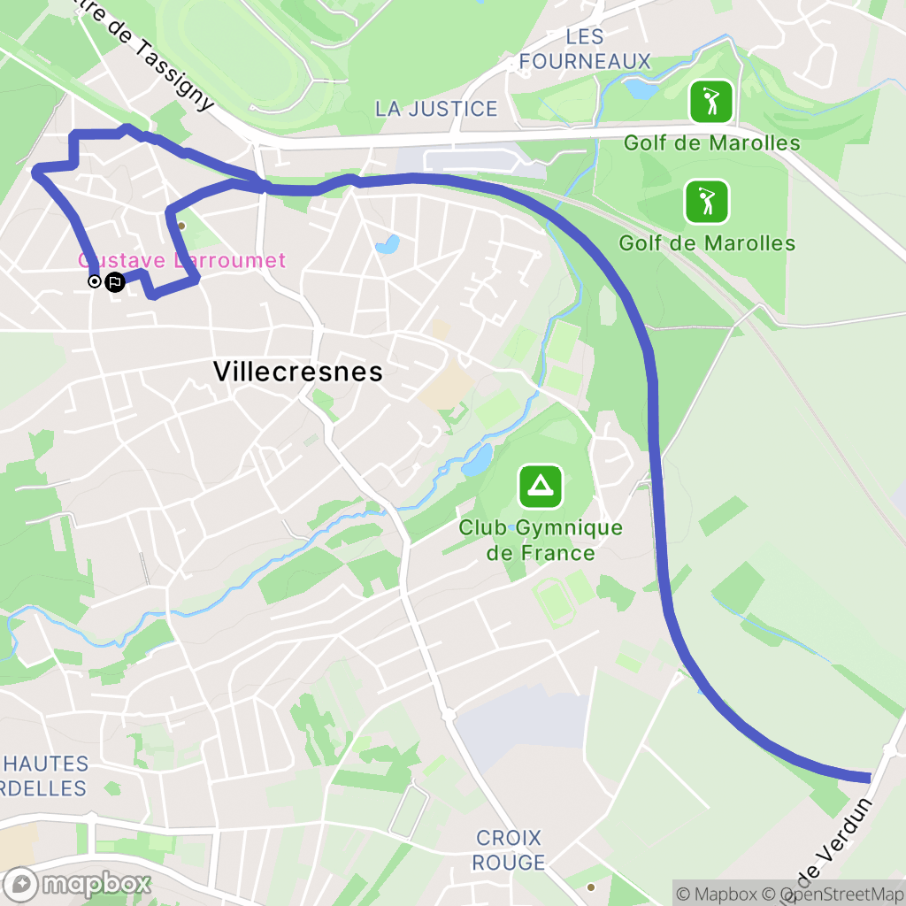 Villecresnes : carte du parcours de randonnée - France