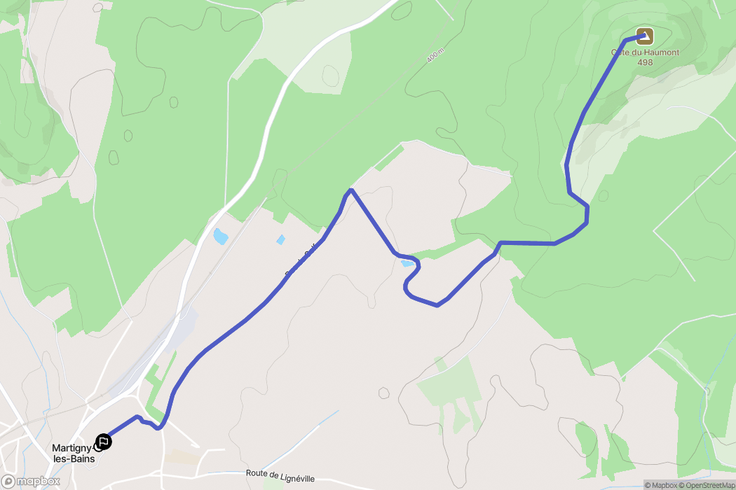 Martigny-les-Bains : carte du parcours de randonnée - France