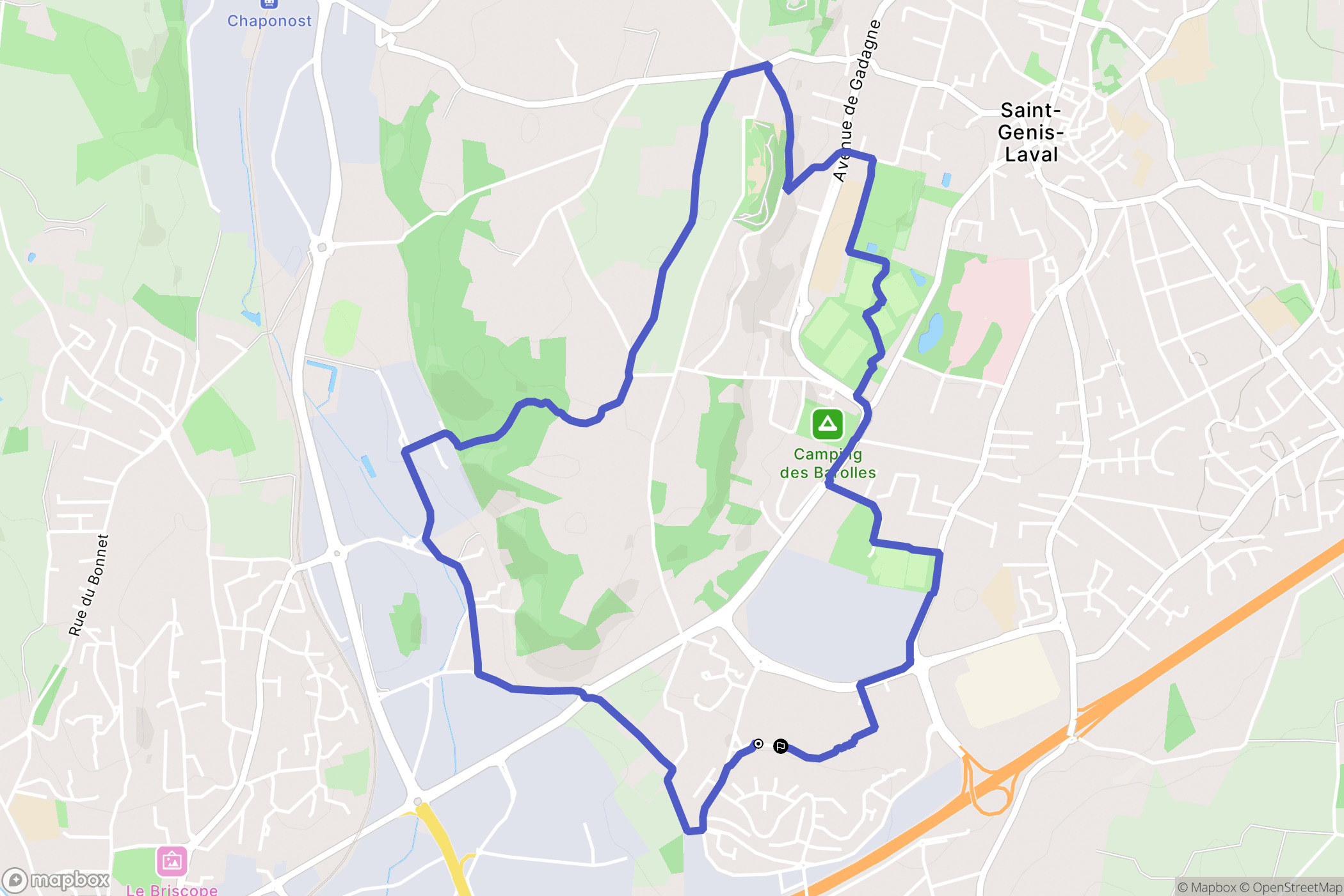 Saint-Genis-Laval : carte du parcours de randonnée - France