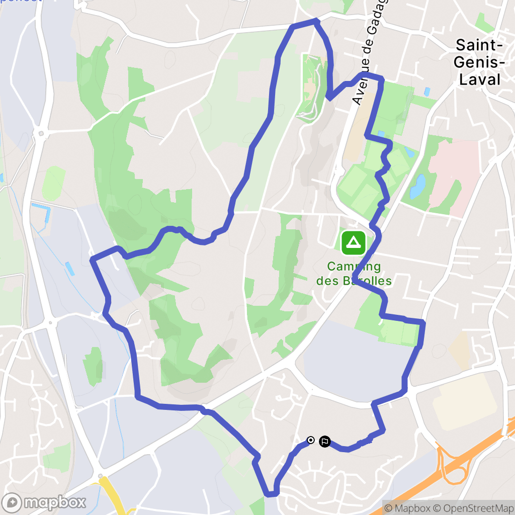 Saint-Genis-Laval : carte du parcours de randonnée - France