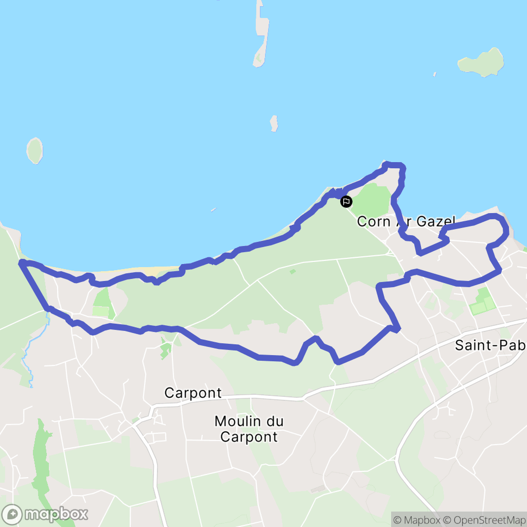 Saint-Pabu : carte du parcours de randonnée - France