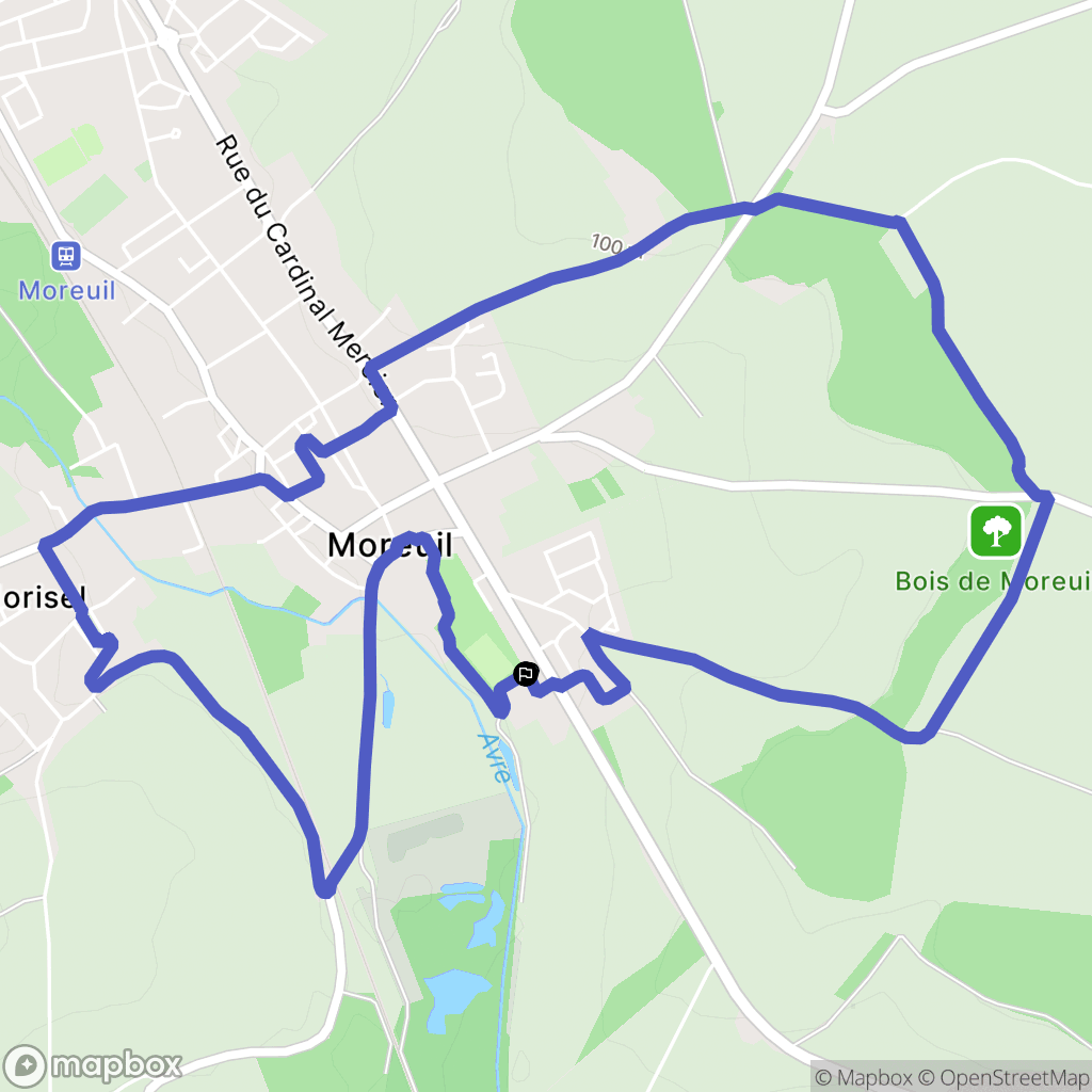 Moreuil : carte du parcours de randonnée - France