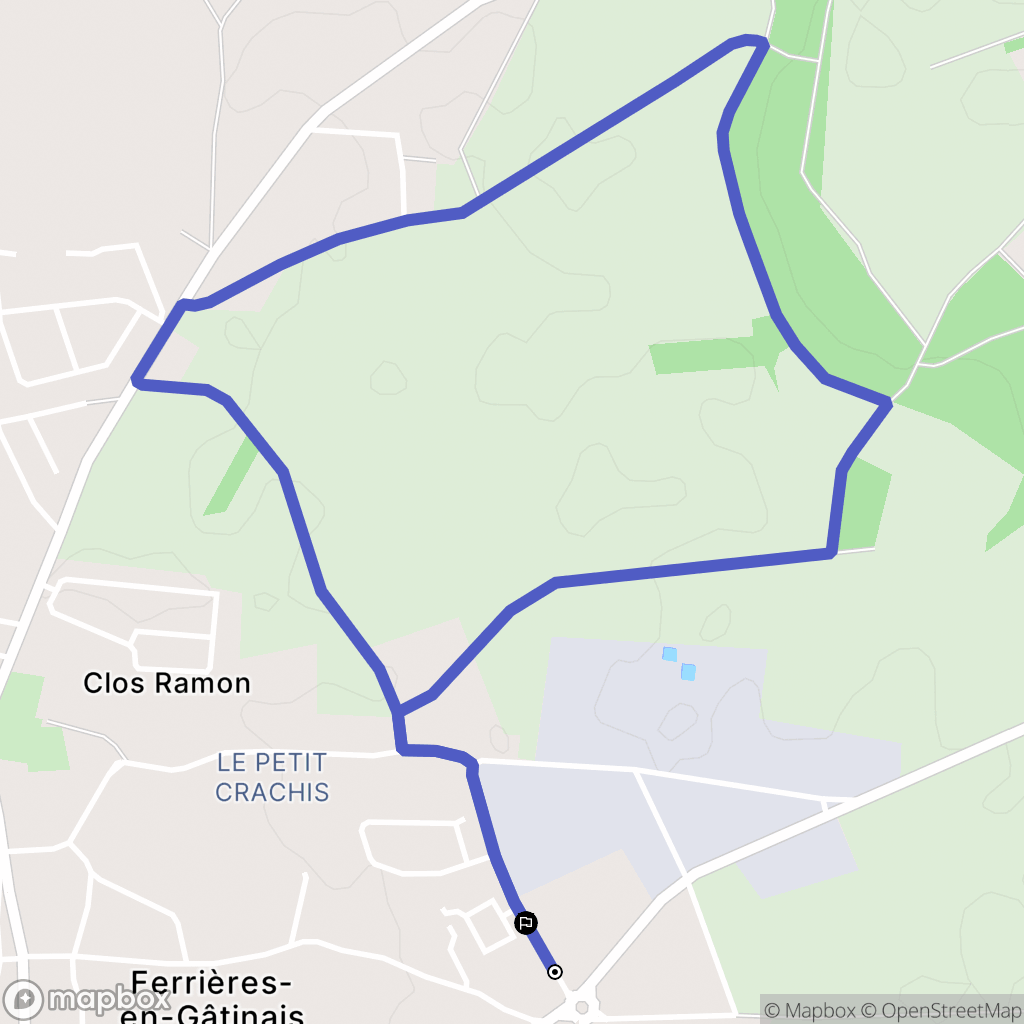 Ferrières-en-Gâtinais : carte du parcours de randonnée - France