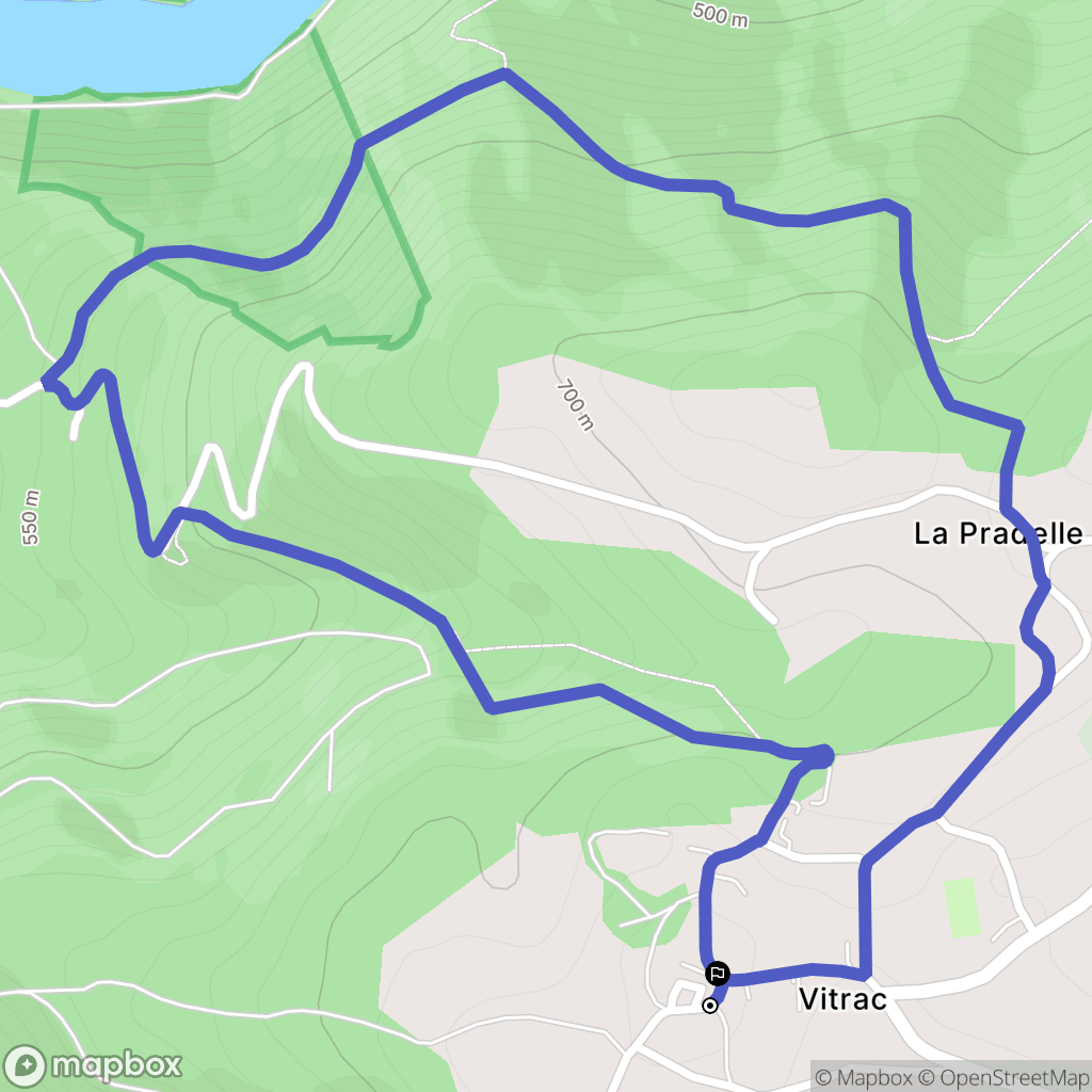 Vitrac : carte du parcours de randonnée - France