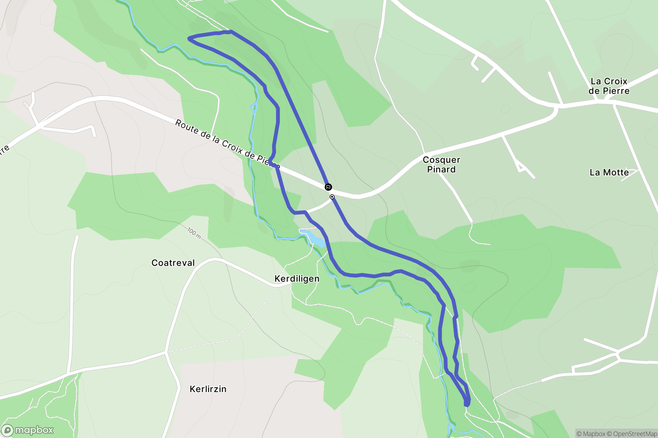 Plougonven : carte du parcours de randonnée - France