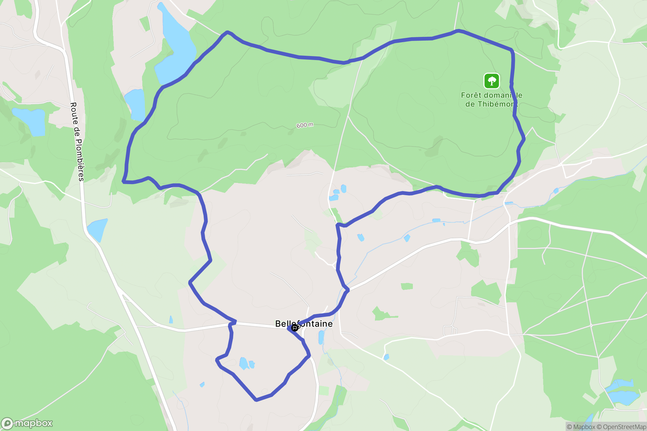 Bellefontaine : carte du parcours de randonnée - France