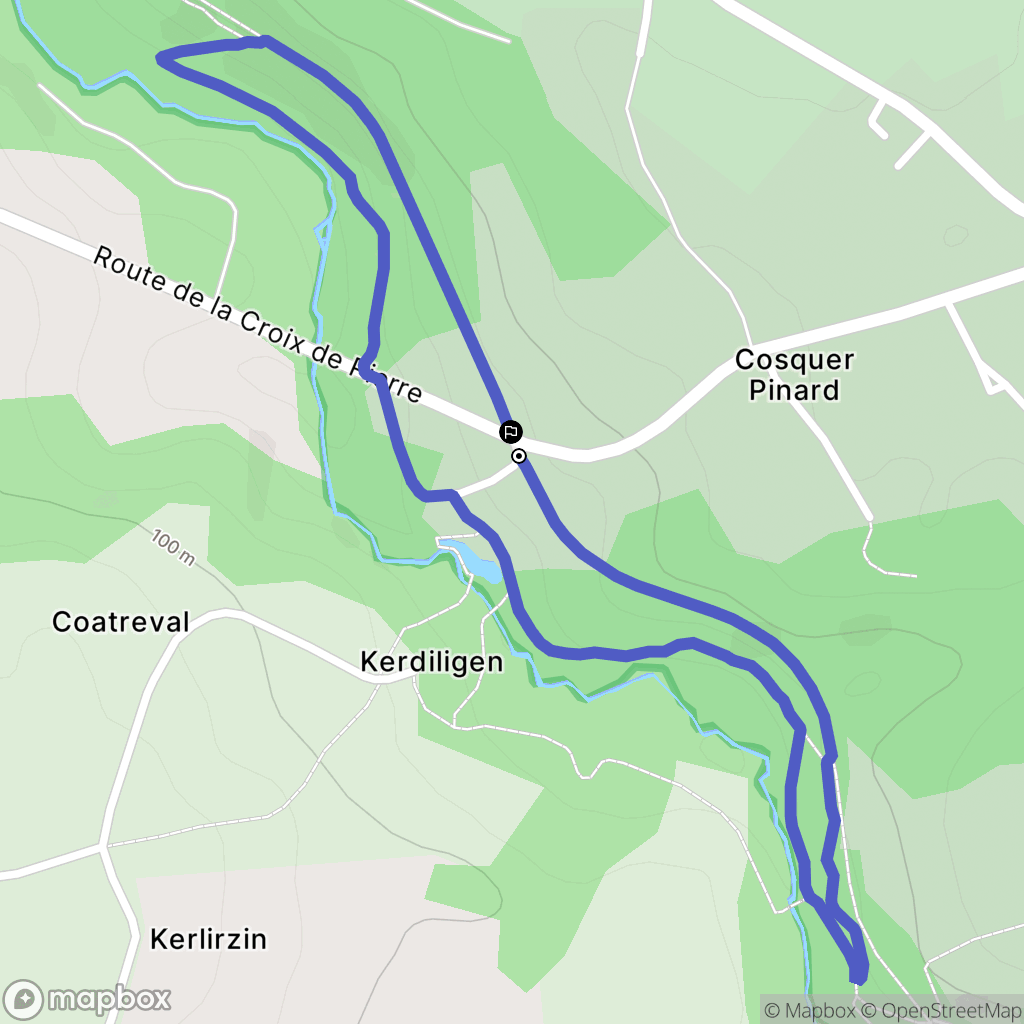 Plougonven : carte du parcours de randonnée - France