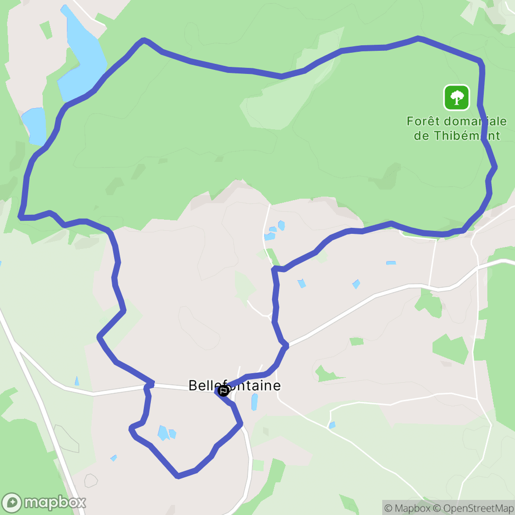 Bellefontaine : carte du parcours de randonnée - France