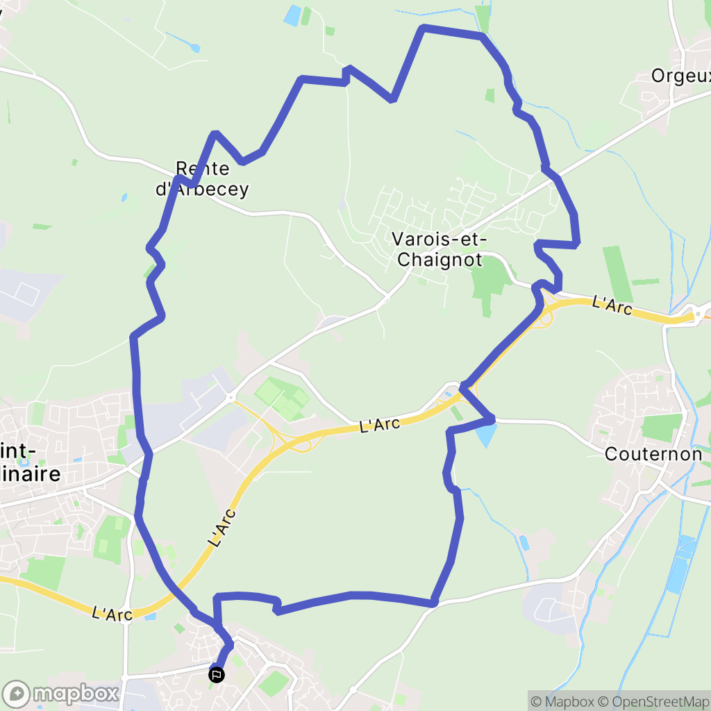 Quetigny : carte du parcours de randonnée - France