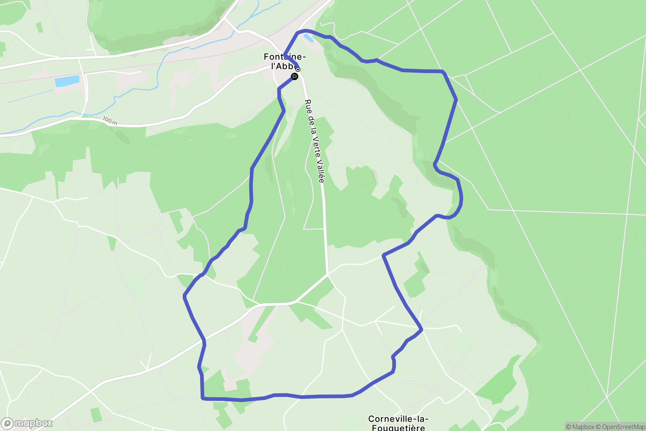 Fontaine-l'Abbé : carte du parcours de randonnée - France