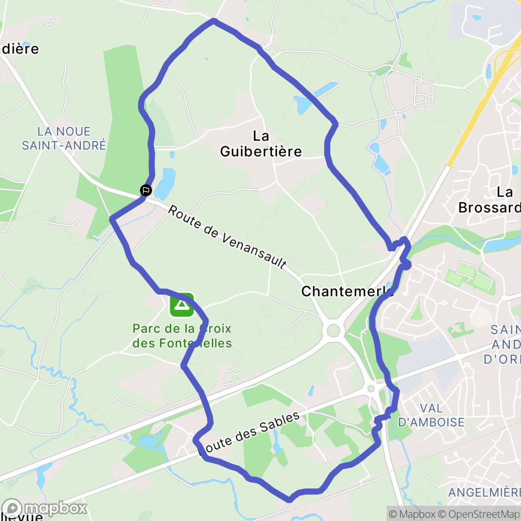 La Roche-sur-Yon : carte du parcours de randonnée - France
