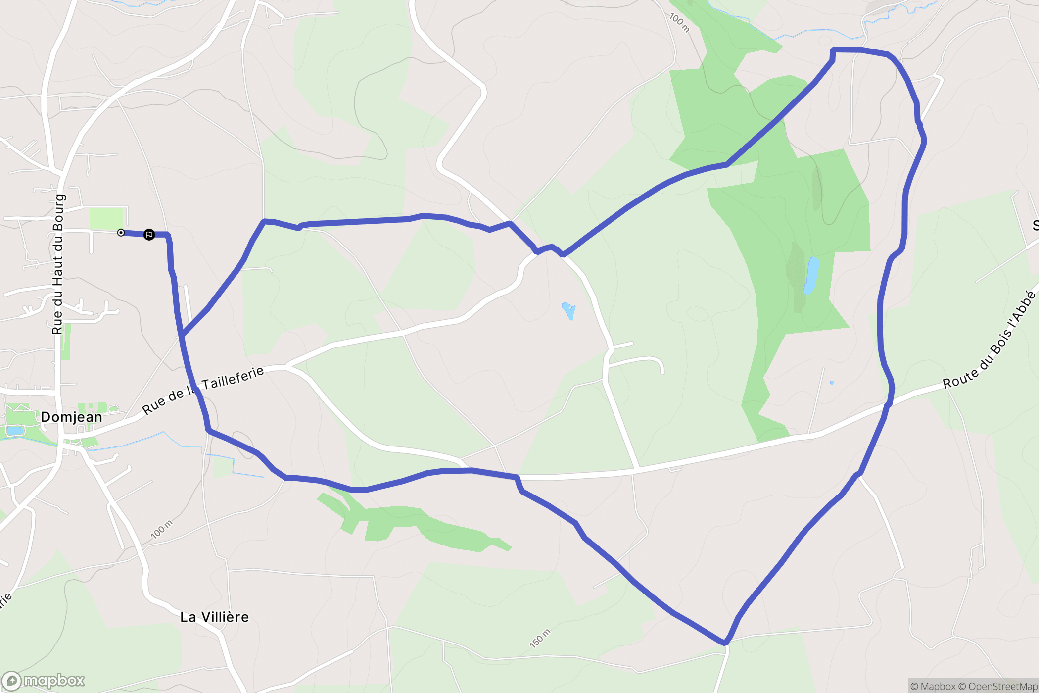Domjean : carte du parcours de randonnée - France