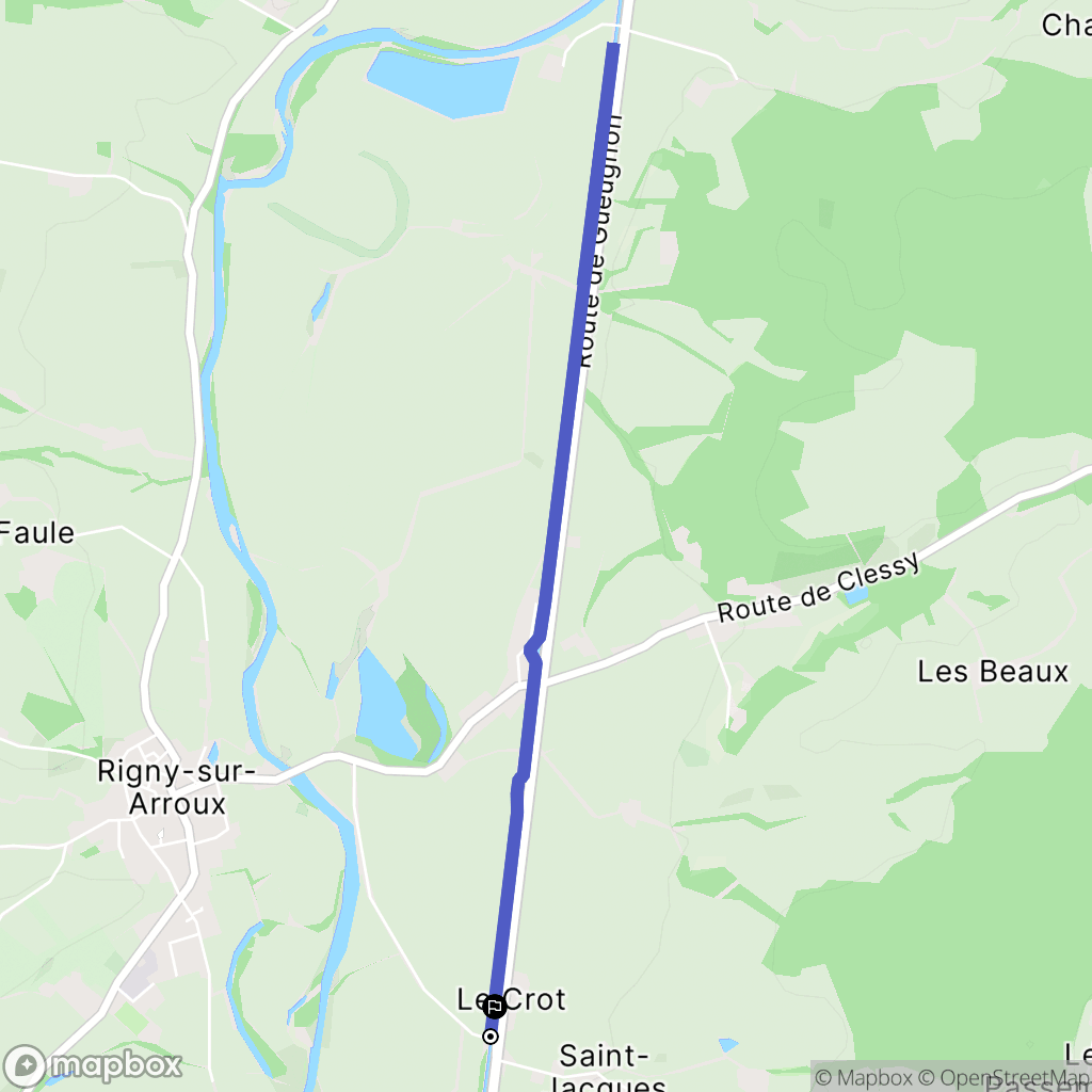 Rigny-sur-Arroux : carte du parcours de randonnée - France