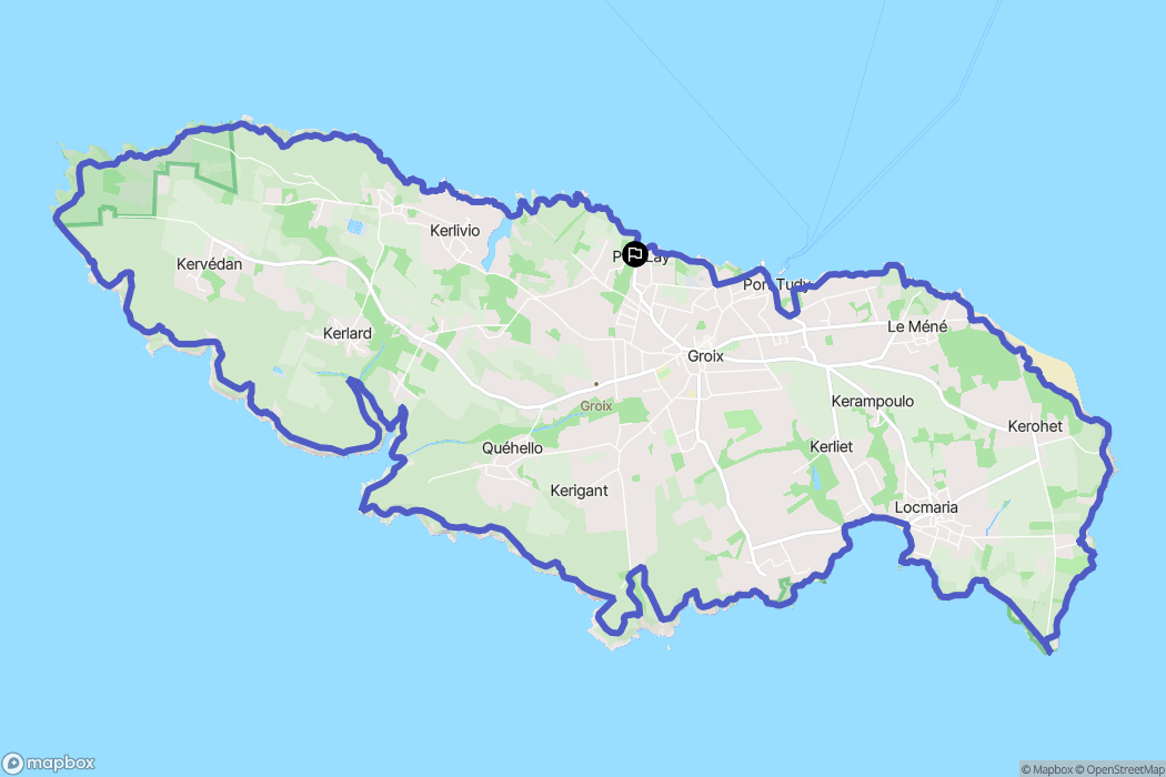 Groix : carte du parcours de randonnée - France