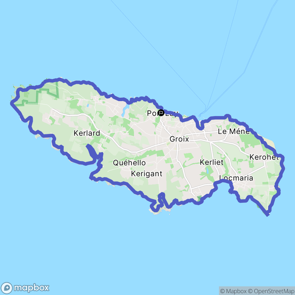 Groix : carte du parcours de randonnée - France