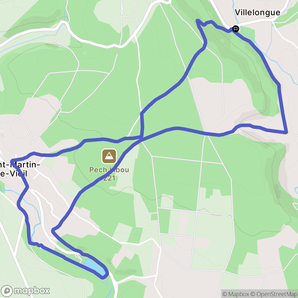 Saint-Martin-le-Vieil : carte du parcours de randonnée - France