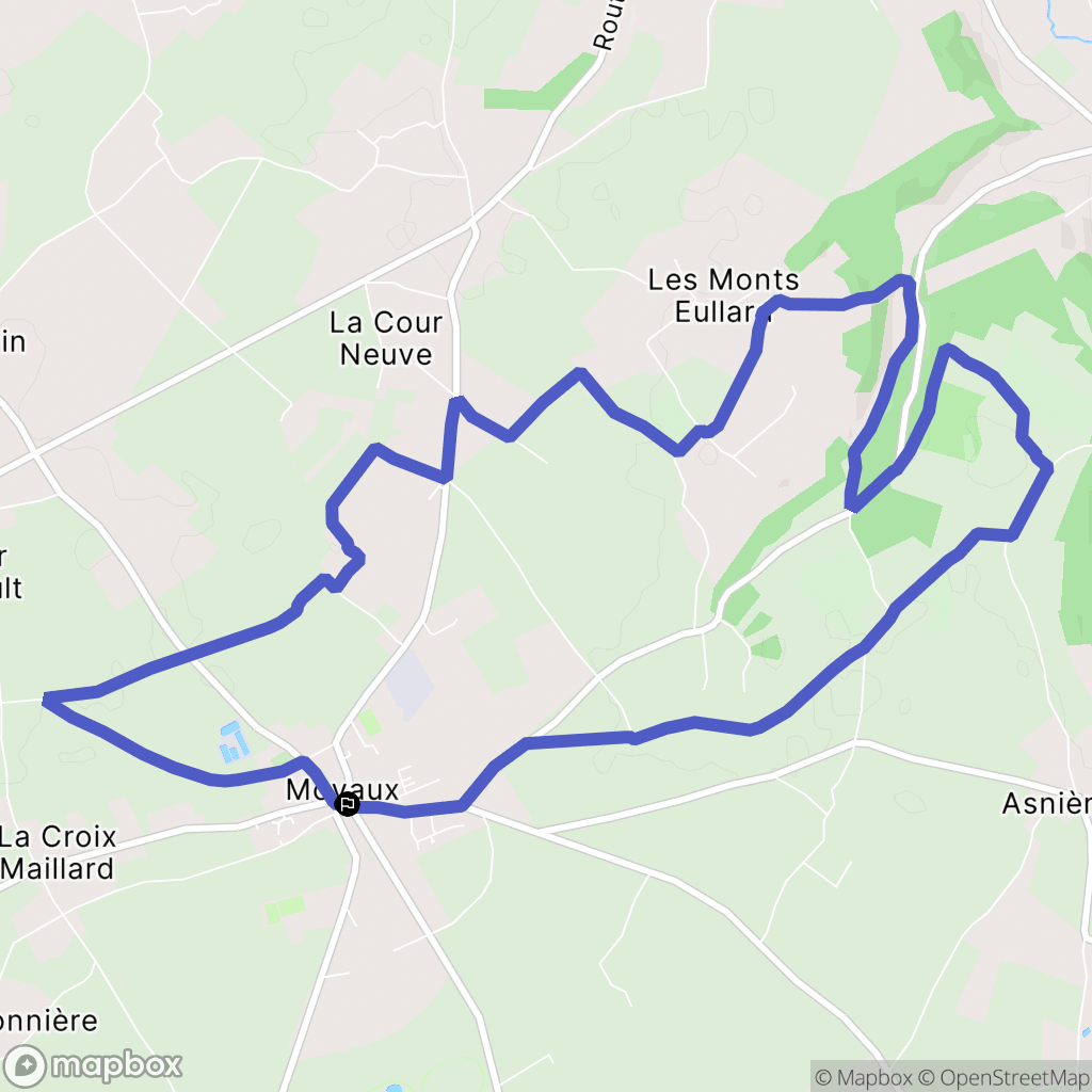 Moyaux : carte du parcours de randonnée - France