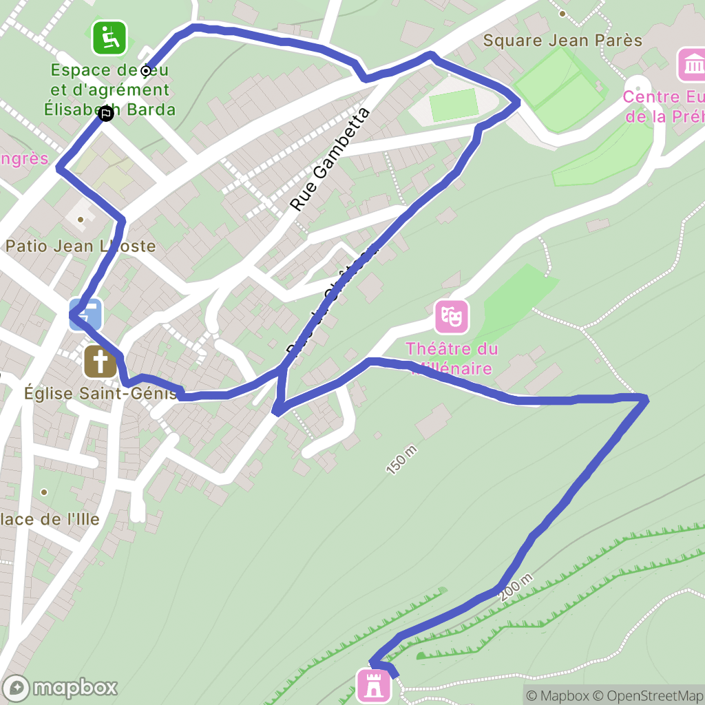 Tautavel : carte du parcours de randonnée - France