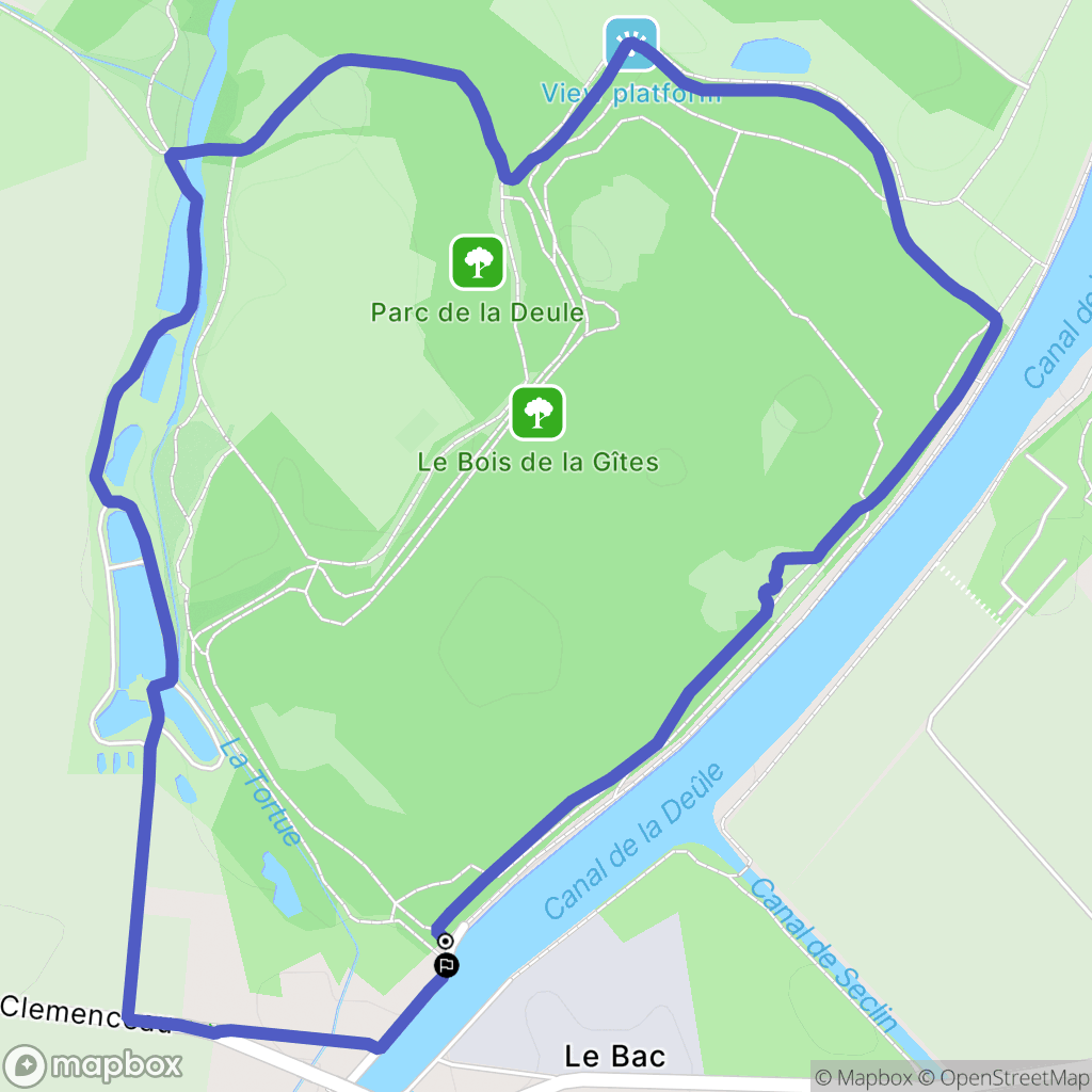 Wavrin : carte du parcours de randonnée - France