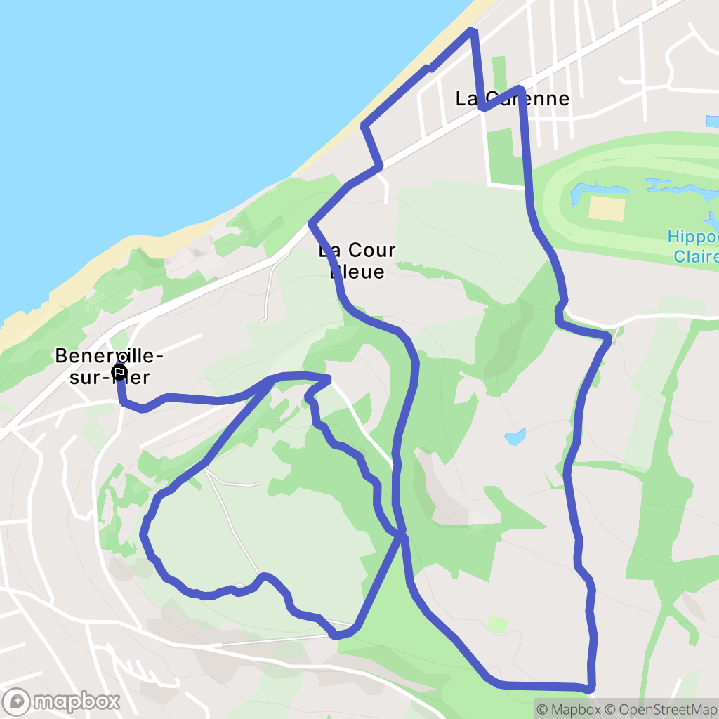 Benerville-sur-Mer : carte du parcours de randonnée - France